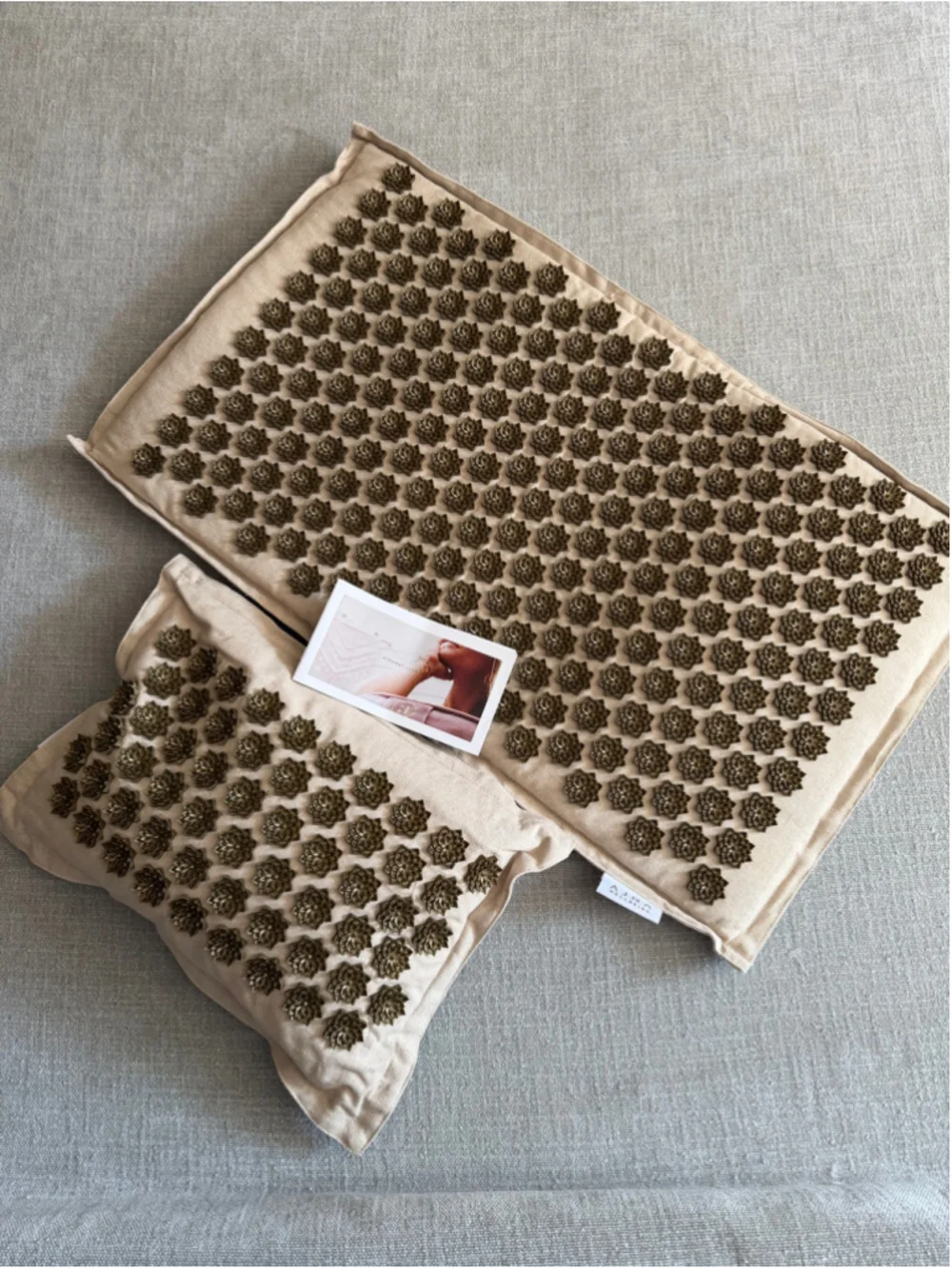 Anja Acupressure Mat and Pillow Natural Organic Linen Cotton with carrying bag